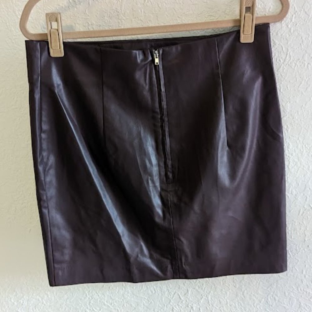 NWT H&M Brown Faux Leather Mini Skirt | Size 12